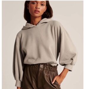 Abercrombie & Fitch Soft Balloon Sleeve Cropped Hoodie